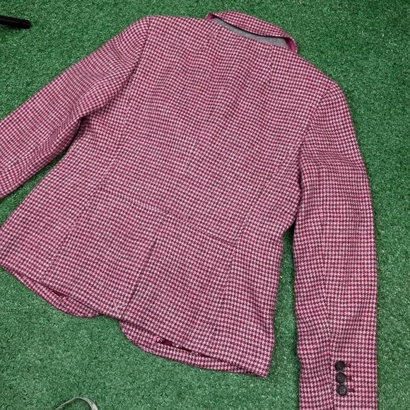 NWT Talbots Pink Houndstooth Blazer Jacket - Picture 4 of 5